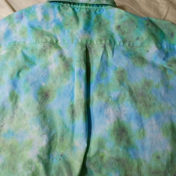 The Happy Accident - cotton blend tie dyed camp shirt - Picture 3 of 4